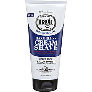 SoftSheen Carson Magic Razorless Cream Shave with Shea Butter, Regular - 6 OZ