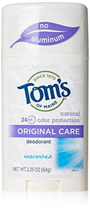 TomS Of Maine natural deodorant stick, unscented - 2.25 oz.