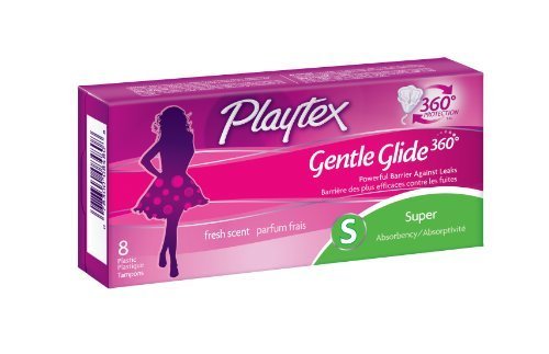 Playtex Gentle Glide Deodorant Soft Plastic Applicator Tampons, Super Absorbancy - 8 ea