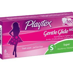 Playtex Gentle Glide Deodorant Soft Plastic Applicator Tampons, Super Absorbancy - 8 ea