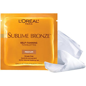 Loreal dermo expertise sublime bronze self-tanning towelettes, medium - 1 ea.