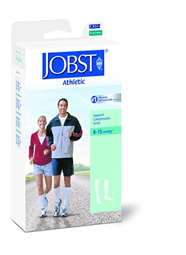 Jobst Mens Athletic Socks, White color, Size: Large - 1 Piece