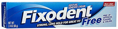 Fixodent free denture adhesive cream, strong and long hold - 68gm