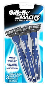 Gillette Mach3 Disposable Jetable Shave Razors, Smooth Shave - 3 ea