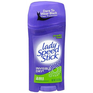 Lady Speed Stick Invisible Dry Deodorant Stick,Powder Fresh - 2.3 oz