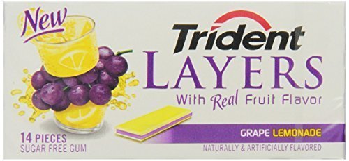 Trident Layers Sugar Free Gum, Grape Lemonade - 14 ea, 12 Pack