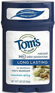 Toms Of Maine long lasting mens deodorant, Moutain spring - 2.25 oz.