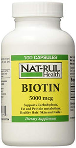 Natrul Health Biotin 5000mg Capsules - 100 ea