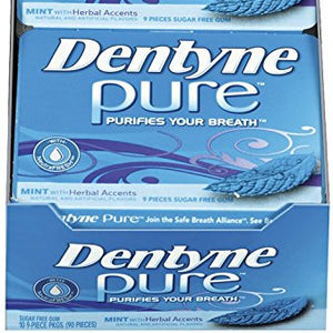 Dentyne pure gum sugar free mint with herbal accents 9 ea (pack of 12)