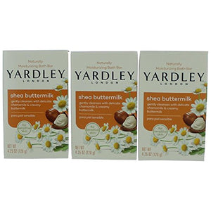 Yardley London Bath Bars Soap For Sensitive Skin, Shea Buttermilk - 4.25 oz.