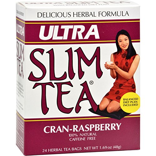 Hobe Labs - Ultra Slim Tea 100% Natural Caffeine Free Cran-Raspberry - 24 Tea Bags.