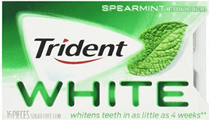 Trident White Spearmint Sugar Free Gum - 16 ea, 9 pack
