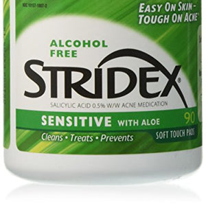 Stridex Triple Action Medicated Acne Pads, Sensitive Skin - 90 Ea