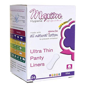 Maxim Hygiene - Individually Wrapped Cotton Pantiliners Ultra Thin Contour For Light Days Unscented - 24 Count