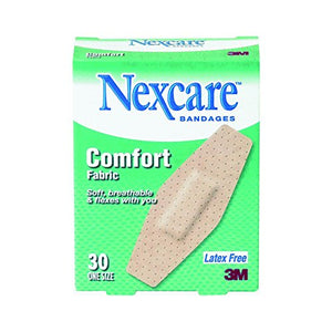 Nexcare comfort fabric bandages, assorted - 30/box