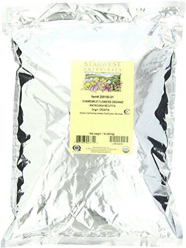 Starwest Botanicals, Chamomile Flowers Whole, Organic - 1 lb