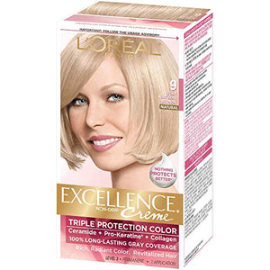 LOreal Excellence Triple Protection Hair Color Creme, 9 Natural Blonde - 1 Kit