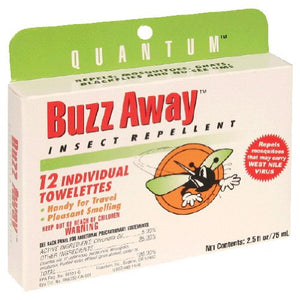 Quantum Buzz away extreme insect repellent individual towelettes - 12 ea