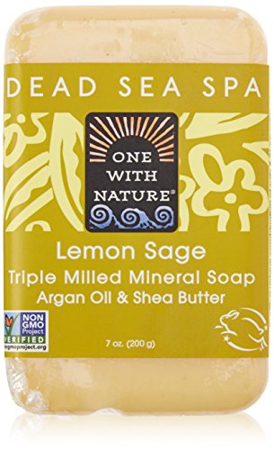One With Nature - Dead Sea Mineral Bar Soap Mild Exfoliating Lemon Sage - 7 oz.
