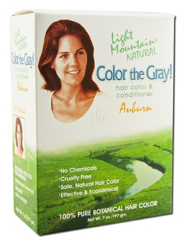 Light Mountain Henna - Color The Gray Hair Color & Conditioner Kit Auburn - 7 oz.