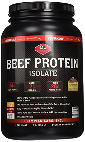 Olympian Labs Inc., Beef Protein, Rich Dark Chocolate - 1 lb