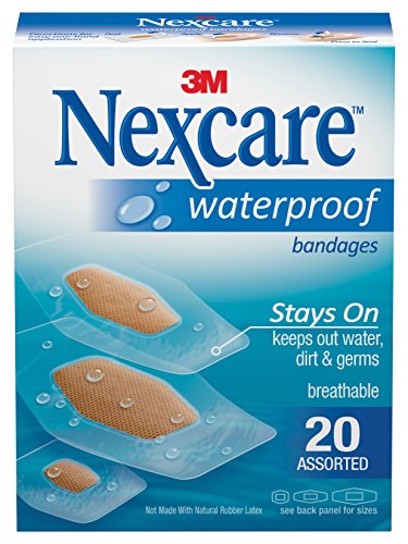 Nexcare waterproof clear bandages, assorted, 588-20pb - 20/pack