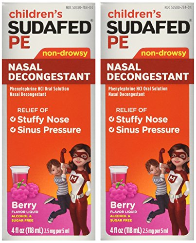 Sudafed Nasal Decongestant, Non-Drowsy, Raspberry Flavor Liquid - 4 OZ