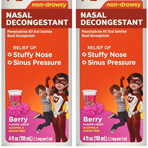 Sudafed Nasal Decongestant, Non-Drowsy, Raspberry Flavor Liquid - 4 OZ