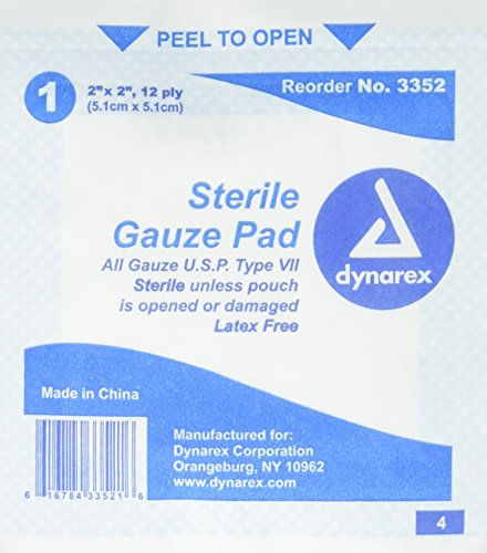 Standard Gauze Pads Sterile - 2 In X 2 In - 12 Ply - 100 Ea.