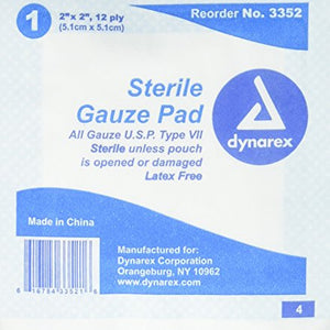 Standard Gauze Pads Sterile - 2 In X 2 In - 12 Ply - 100 Ea.