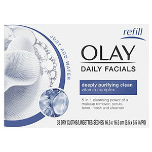 Olay 2-in-1 Daily Facial Cloths,Combination/Oily - 33 Ea