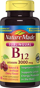 Nature Made Vitamin B-12 3000 mcg Sublingual Lozenges, Cherry - 40 ea.