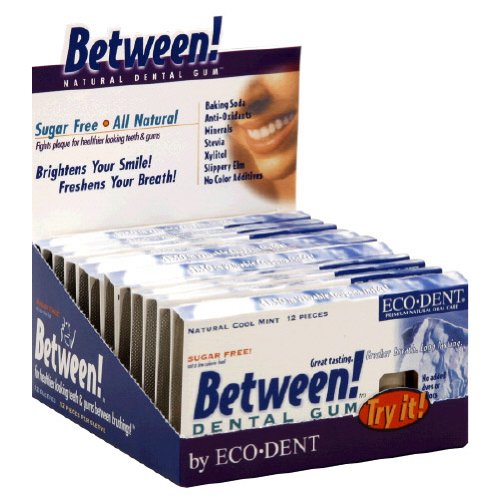 ECO-DENT Between! Dental Gum Counter Display Cool Mint - 12 Pack.