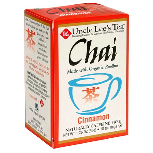 Uncle Lee's Tea - 100% Organic Chai Tea Caffeine Free Cinnamon - 18 Tea Bags