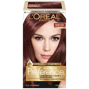 L'Oreal Superior Preference Hair Color, 5 MB Medium Auburn Warmer- 1 ea.