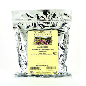 Starwest Botanicals - Bulk Malabar Black Pepper Whole Organic - 1 lb.