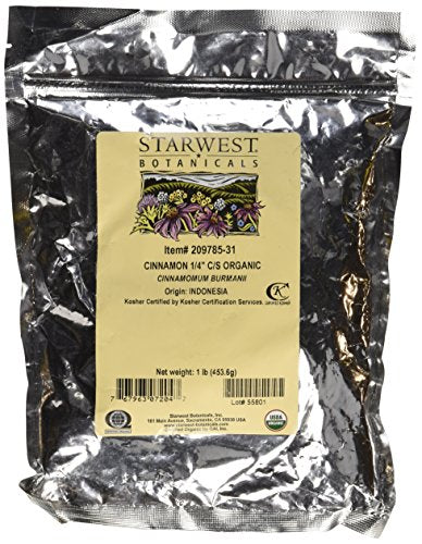 Starwest Botanicals - Bulk Cinnamon 1/4" C/S Organic - 1 lb.