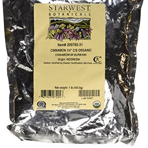 Starwest Botanicals - Bulk Cinnamon 1/4" C/S Organic - 1 lb.