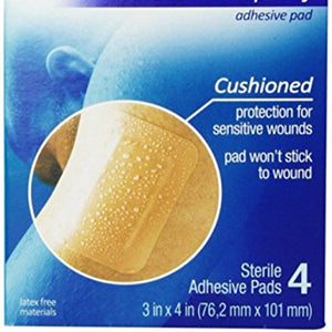 Nexcare Absolute Waterproof Adhesive Gauze Pad, 3 Inches X 4 Inches.