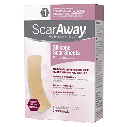 ScarAway C-Sections, Silicone Scar Sheets - 4 ea