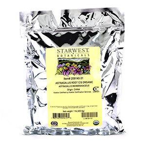 Starwest Botanicals, Organic Astragalus Root, Cut & Sifted -  1 lb