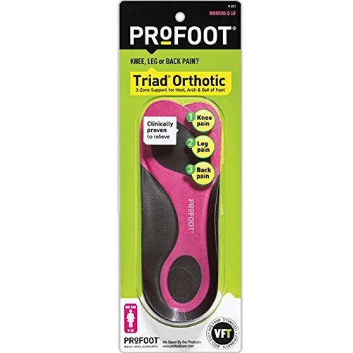 Profoot Triad orthotic insoles for women, fits all - 1 pair.