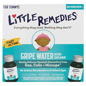 Little Remedies Gripe Water Herbal Supplement for Stomach Discomfort, Colic & Hiccups, 2 - 2oz bottles
