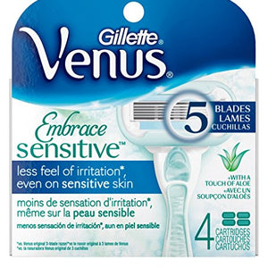 Gillette Venus Embrace Sensitive 5-Blade Cartridges - 4 ea