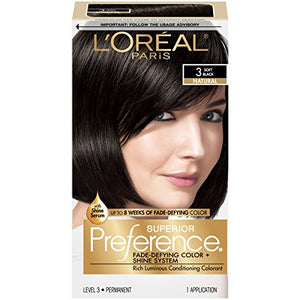 LOreal Superior Preference Hair Color, 3 Soft Black - 1 ea.