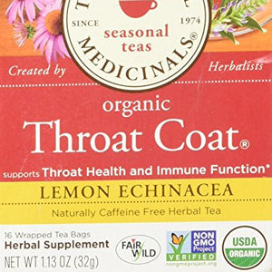 Traditional Medicinals - Lemon Echinacea Throat Coat Tea - 16 Tea Bags