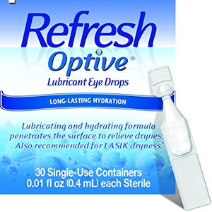 Refresh Optive Sensitive Preservative Free Lubricant Eye Drops, Single Use - 30 ea