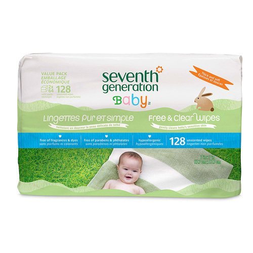 Seventh Generation Baby Wipes Free and Clear Refill Pack - 128 ea.