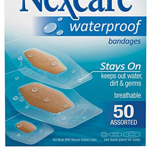 Nexcare Waterproof Clear Bandage Assorted Sizes - 50 ea