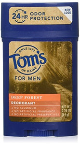 Tom's of Maine Men's Long Lasting Deodorant, Deep Forest, 2.25 Oz.